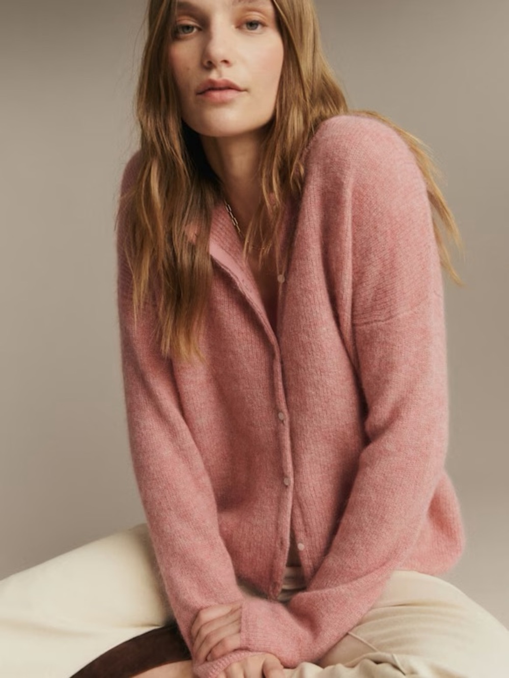 Sezane Gaspard Cardigan in Rosewood XXS